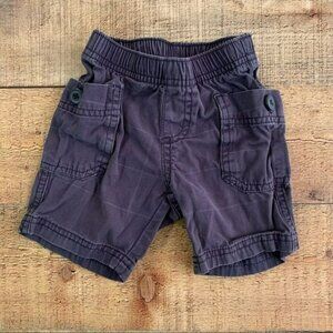 Tea collection baby boys size 12/18M blue cargo  pull on shorts